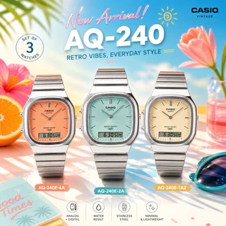 CASIO นาฬิกาข้อมือ AQ-240E-7A AQ-240EG-9A AQ-240E-3A AQ-240E-2A AQ-240E-4A AQ-240E-7E2 ของแท้ประกันศูนย์1ปี