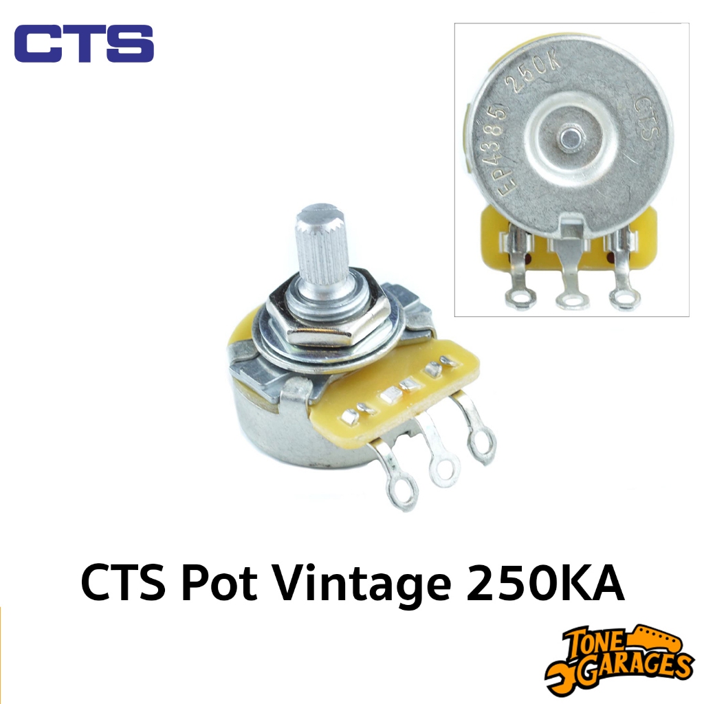 CTS Pot Split Shaft Vintage ก้นบุ๋ม 250KA (Tone/Volume)
