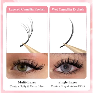 NAGARAKU ขนตาคามิเลียแบบช่อ Layered Camellia LB/LC/LD ฟุ้งธรรมชาติ นุ่มเบาพิเศษ ต่อเสร็จไว ขนตานาการากุ แท้100%💝🇹🇭ส่งไว