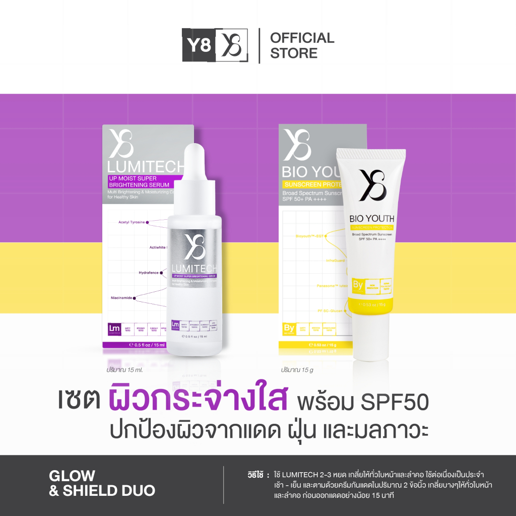 เซต เซรั่มLUMITECH 10.1(1ขวด) + ครีมกันแดดBio YouthSPF 50+ PA++++(1หลอด)
