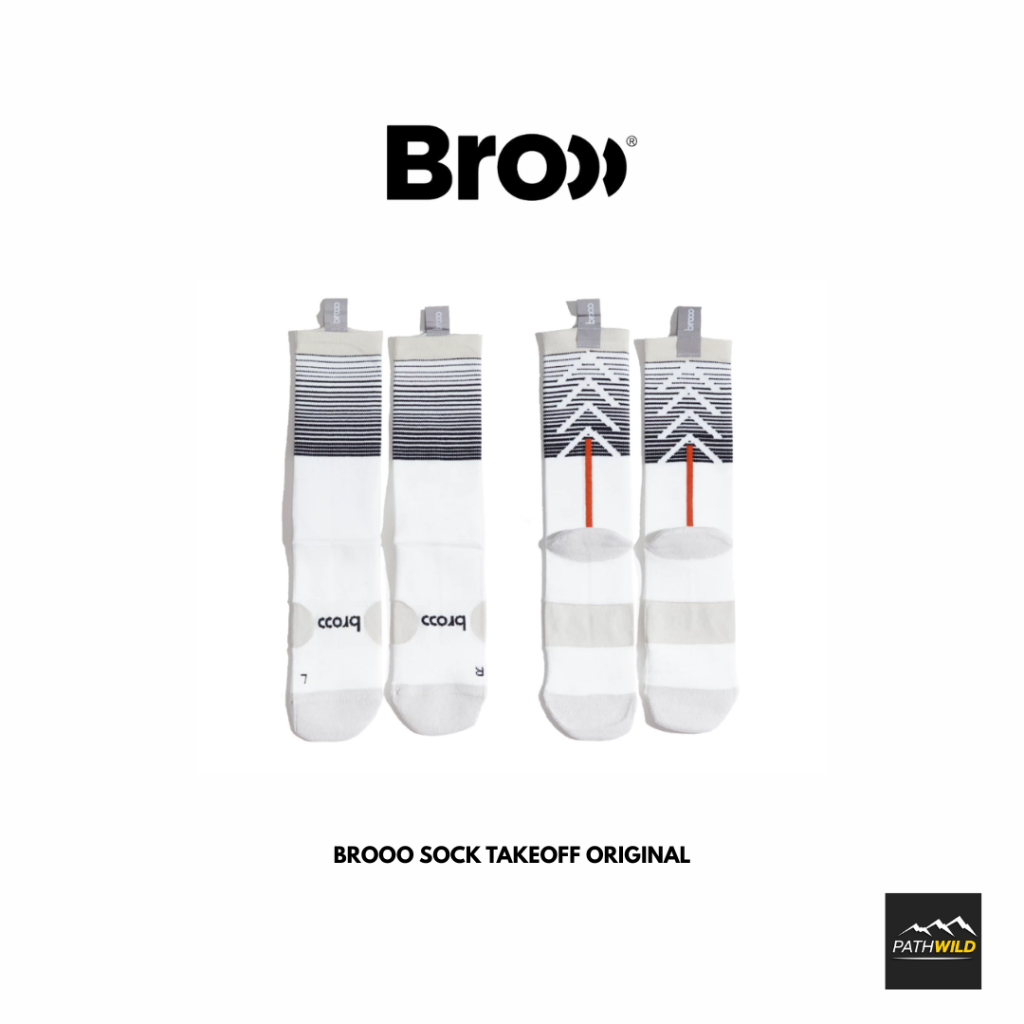 BROOO TAKEOFF CREW SOCKS ORIGINAL ถุงเท้าข้อสูง ขนาด FREE SIZE **ขายเป็นคู่**