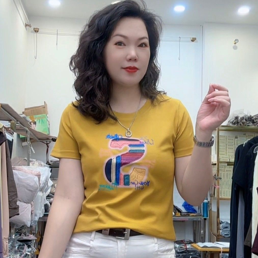 เสื้อยืดผู้หญิงคอกลมแขนสั้น คอลเลกชันฤดูร้อนใหม่ — รูปที่ 6