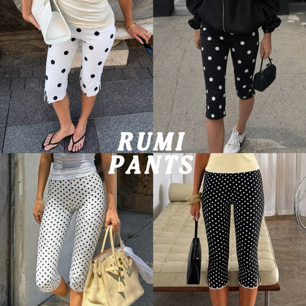 ✶ Wearable ✶ Pants | กางเกงลายจุด มีให้เลือก2ลาย ดีเทลผ่าหน้า แต่งขอบลูกไม้🤍