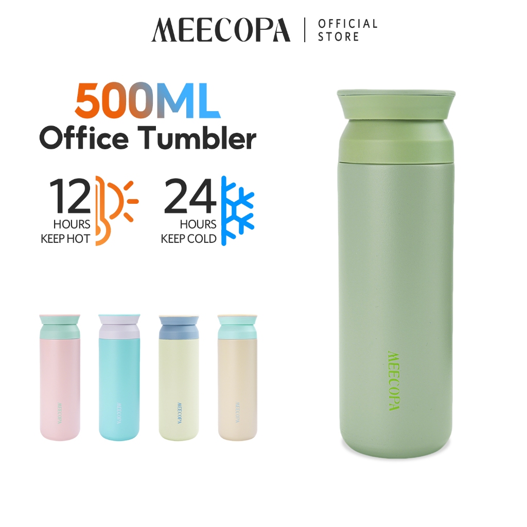 MEECOPA แก้วเก็บอุณภูมิ 500ML เก็บอุณหภูมิได้ทั้ง ร้อน/เย็น 304 สแตนเลส แบบพกพา ตัวเลือกที่มีสีสัน