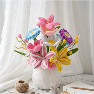 🌻กระถางดอกไม้ลวดกำมะหยี่✨️ของขวัญรับปริญญา วาเลนไทน์ วันเกิด โอกาศต่างๆ🌹🌷🌻