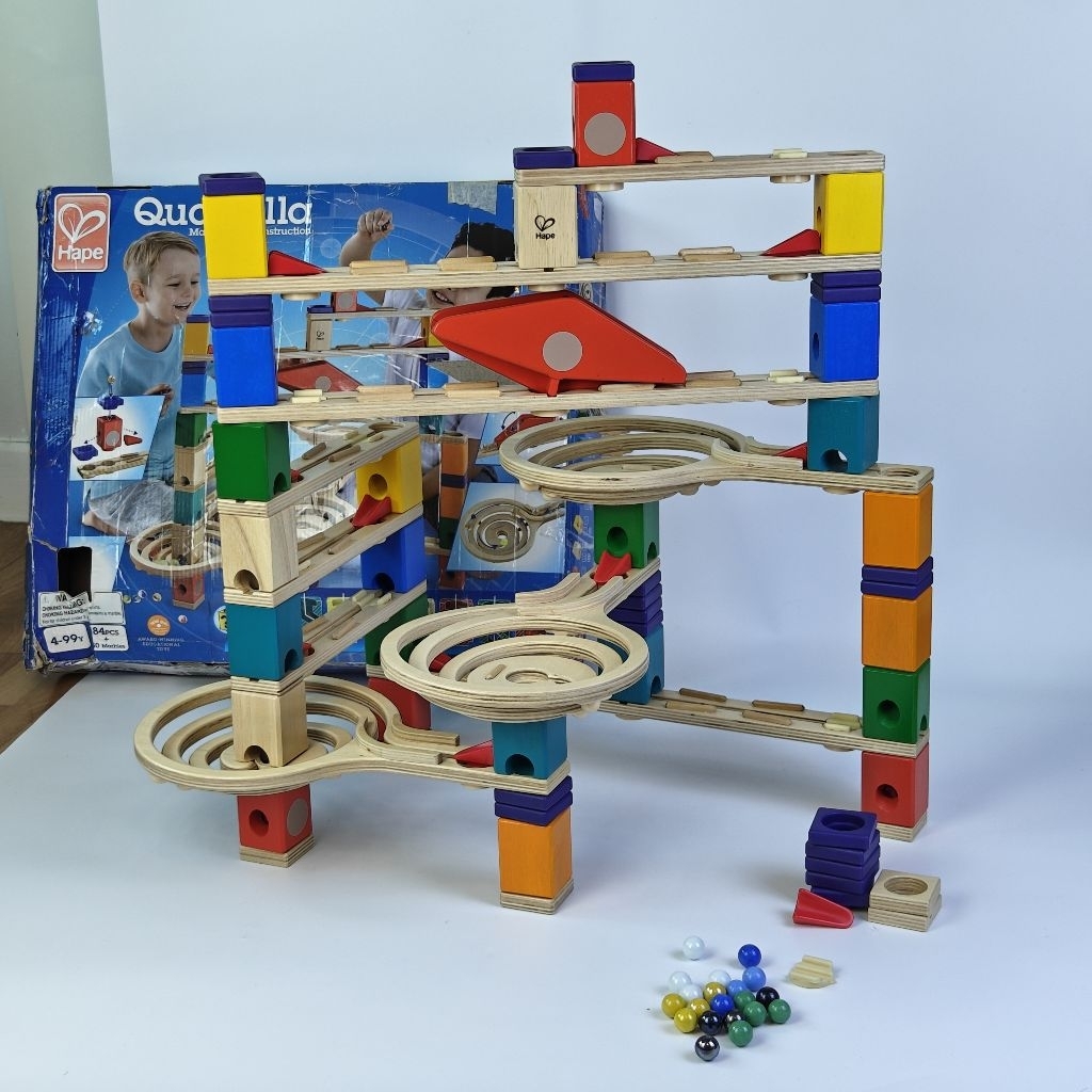 Hape Quadrilla Wooden Marble Run Twist & Rail set รางลูกแก้วไม้ Hape มือสอง