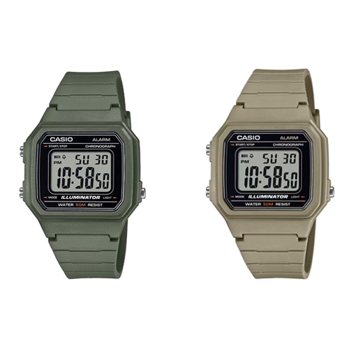 CASIO นาฬิกาข้อมือผู้ชาย สายเรซิ่น รุ่น W-217,W-217H,W-217H-3A,W-217H-5A