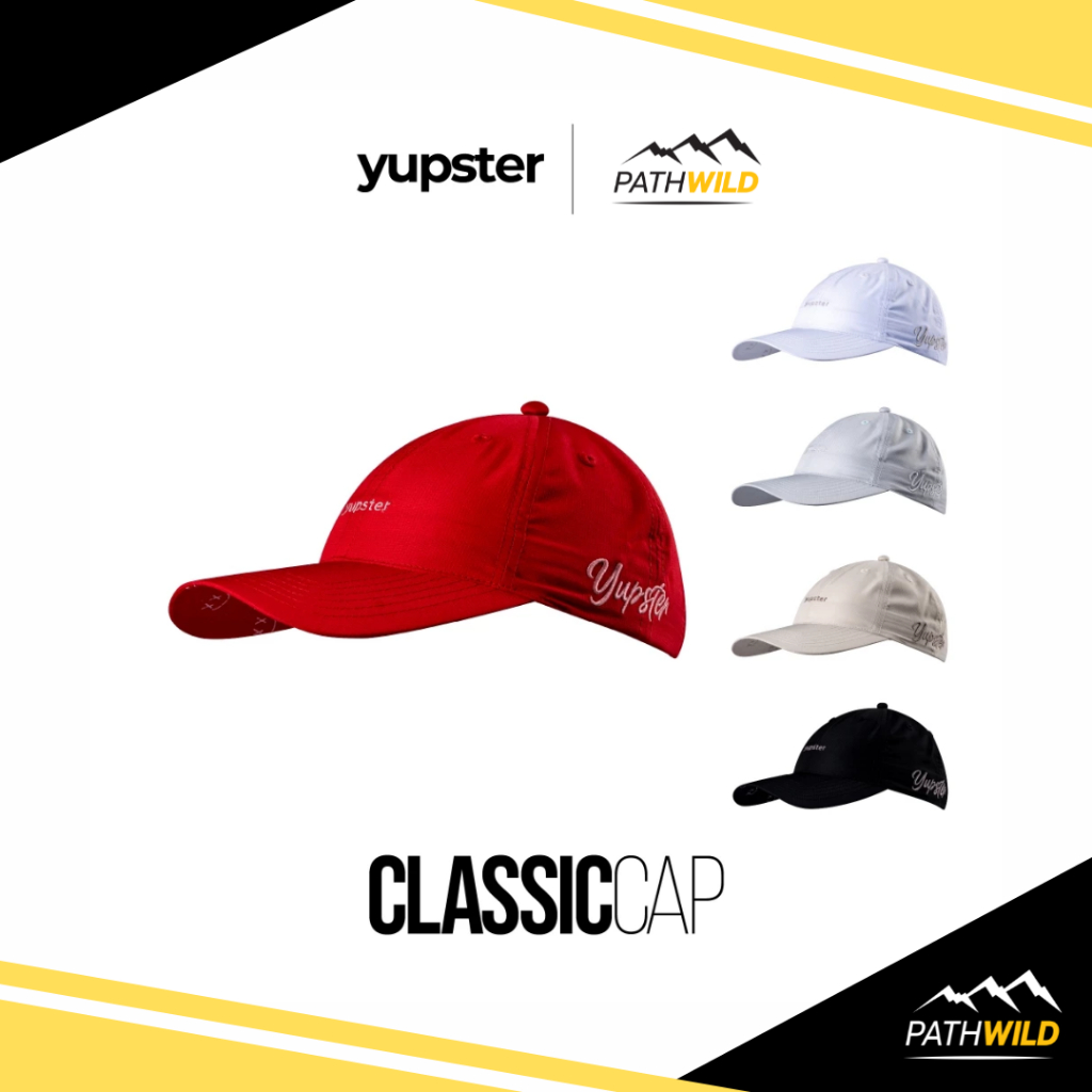 Yupster Classic cap หมวกแก็ป น้ำหนักเบาระบายอากาศได้ดี แห้งไว ออกแบบมาอย่างเรียบง่าย เหมาะสำหรับใส่ได้ทุกกิจกรรม