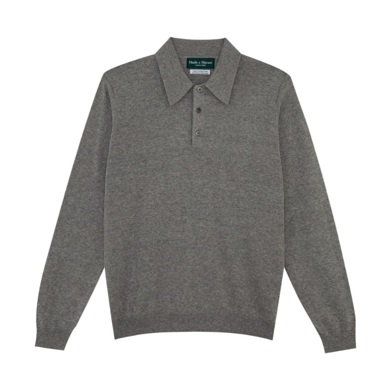 MadetoMature Knitted Long Sleeve Polo - Grey เสื้อโปโลผ้าถักแขนยาว สีเทา