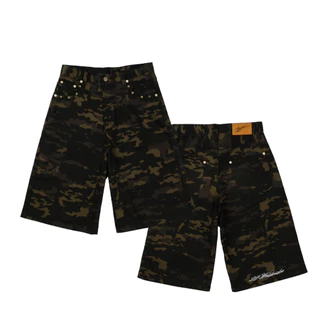 (🔥จัดส่งด่วน 1 วัน!) 22wrldwidee Jorts Camo Sumer Raid กางเกงยีนส์ผ้าคาโม่ ทรง jort แมทง่าย (OC161)