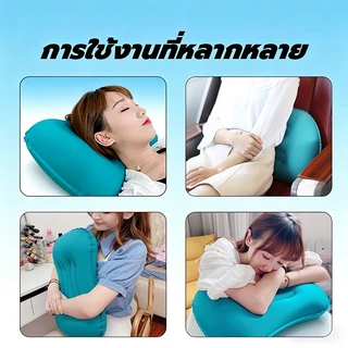 หมอนเป่าลมพกพา รูปตัวยู หมอนแคมป์ปิ้ง น้ำหนักเบา จัดเก็บง่าย เหมาะสำหรับ การตั้งแคมป์/การท่องเที่ยว/ในบ้าน/สำนักงาน