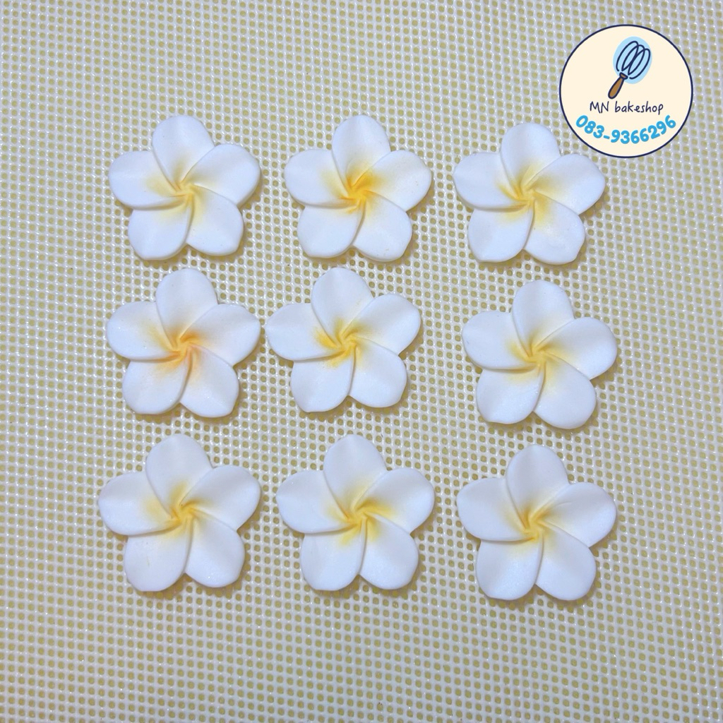 น้ำตาลปั้นฟองดอง ดอกลีลาวดี ดอกมล ขนาด 3เซน จำนวน 9ชิ้น สำหรับตกแต่งขนมเค้ก น้ำปั้น ไอติม เค้กคาเฟ่ 🧁