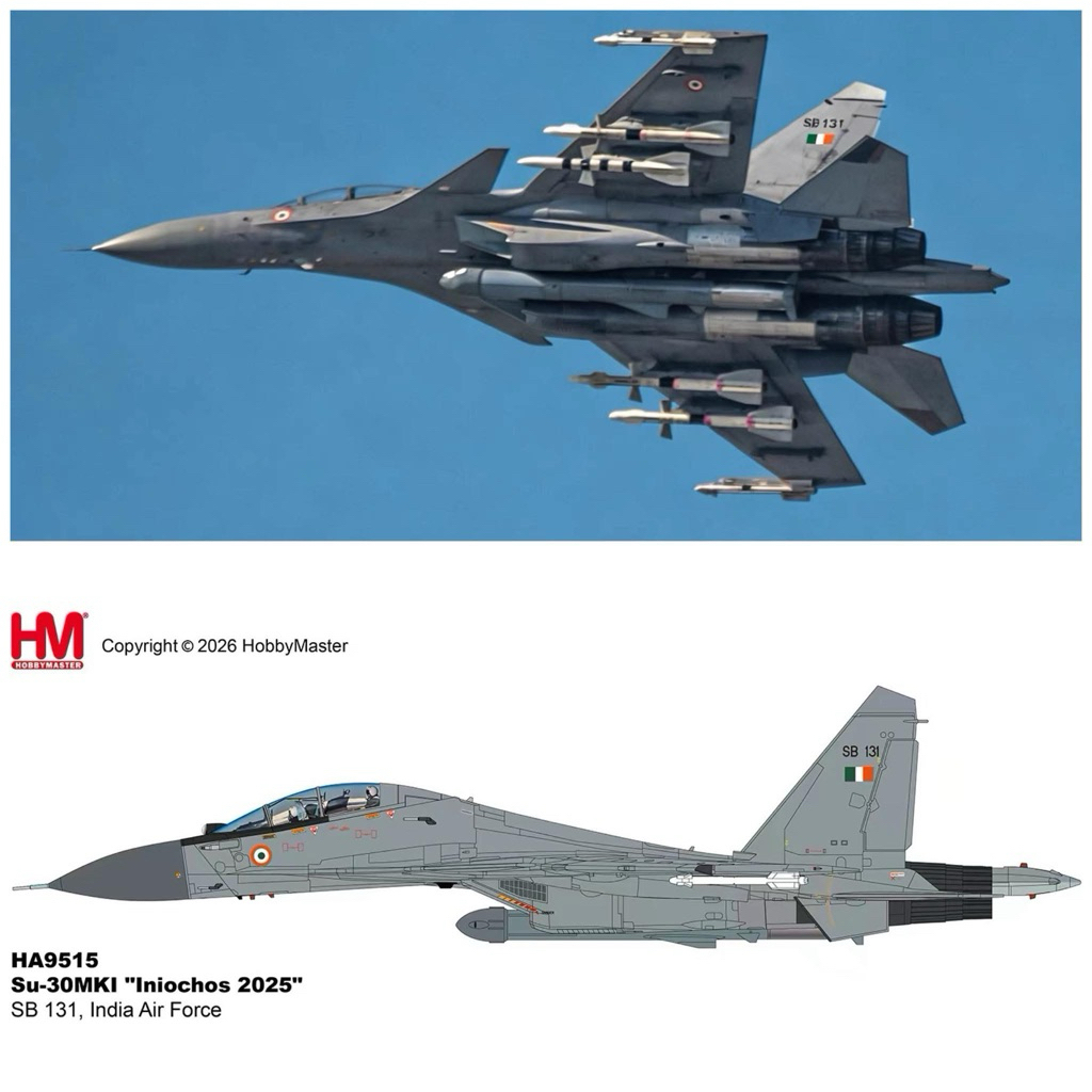 【Pre-Order】 Diecast Model Hobby Master 1:72 – Su-30MKI “Iniochos 2025” Indian Air Force (HA9515) 🛫