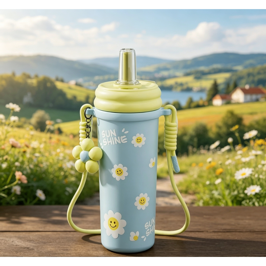 แก้วเก็บความเย็น สแตนเลสSUS316L เคลือบเซรามิก 750ml.รุ่น เก็บความร้อน-เย็นได้ มีสายคล้อง ที่กรองชา（สินค้าพร้อมส่ง）