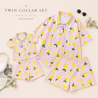 Twin Collar Set ชุดเซ็ตแฟชั่นเด็กผู้หญิง size 1-8ปี ผ้าไหมอิตาลีพรีเมียม สีสันสดใส สำหรับวันสบายๆ