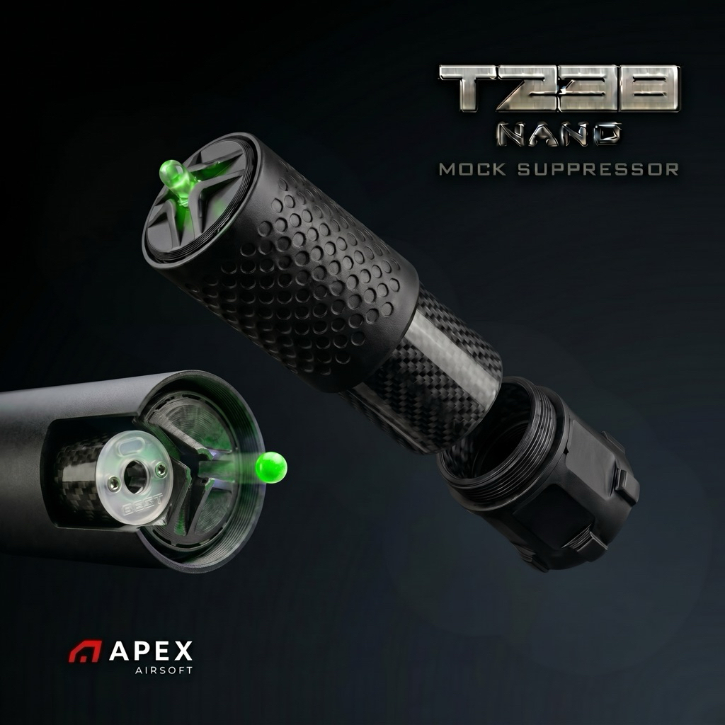 3D Printed KAC QDC CRS-PRT Mock Suppressor (with Suppressor Cover) for T238 Nano Tracer Unit | APEX