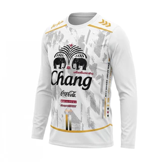 เสื้อกีฬาแขนยาวเสื้อกีฬาคอกลมพิมพ์ลายช้างเนื้อผ้าไมโครสปอร์ตระบายอากาศได้ดีใส่ได้ทั้งชายและหญิงมี6สี5ไซส์ให้เลือก