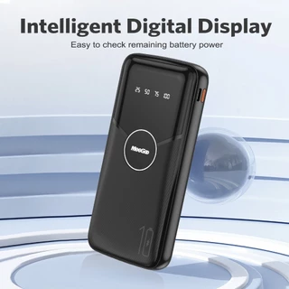 MEEGOO พาวเวอร์แบงค์ 10000mAh มีสายในตัว 3 เสียง + ช่อง USB ใช้ชาร์จพร้อมกัน 4 เครื่อง หน้าจอแสดงพลังงาน พกพาได้บิน