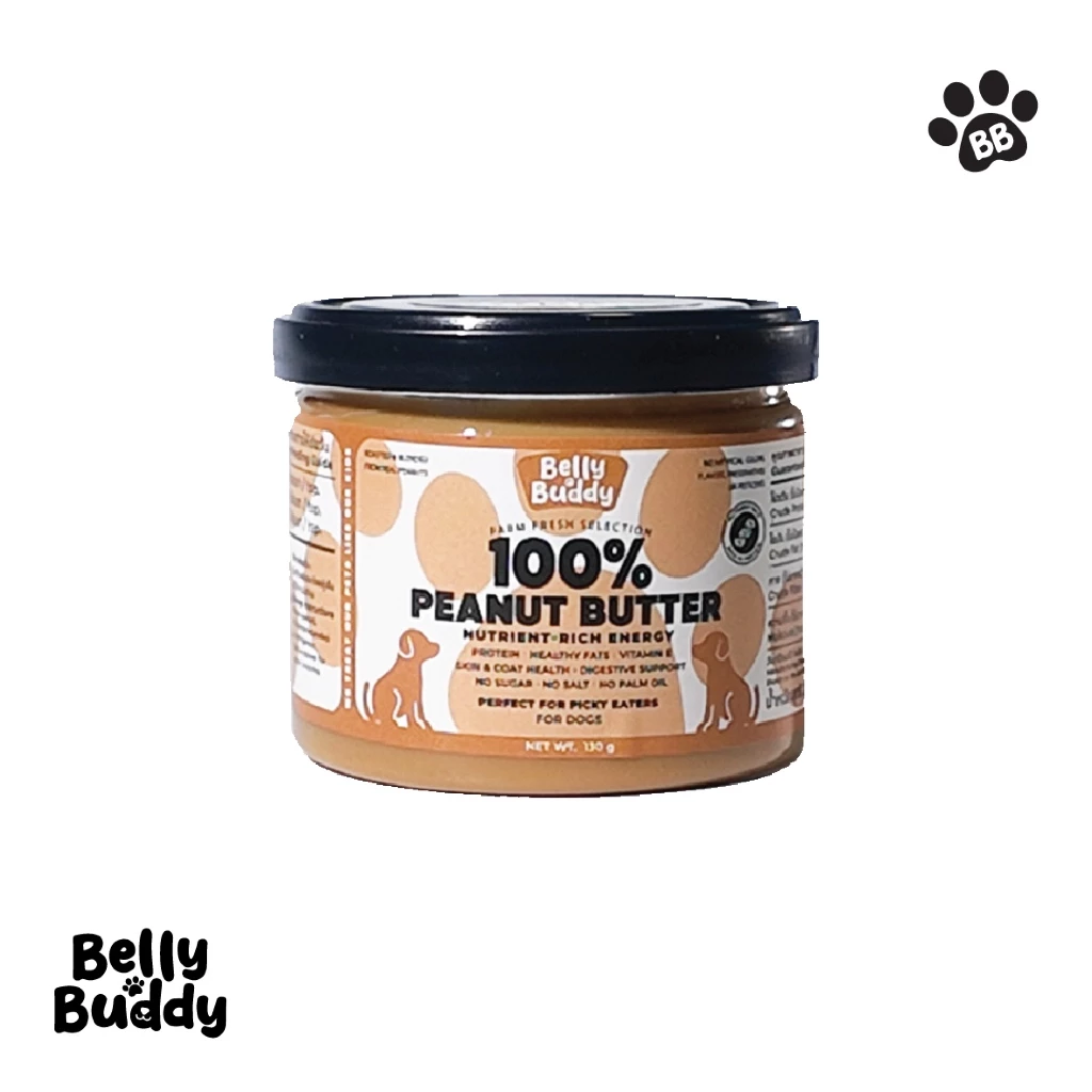 Belly Buddy เนยถั่ว100% 130g สำหรับสุนัข ของว่างทานเล่นมีประโยชน์ Peanut Butter for dogs thumbnail 3