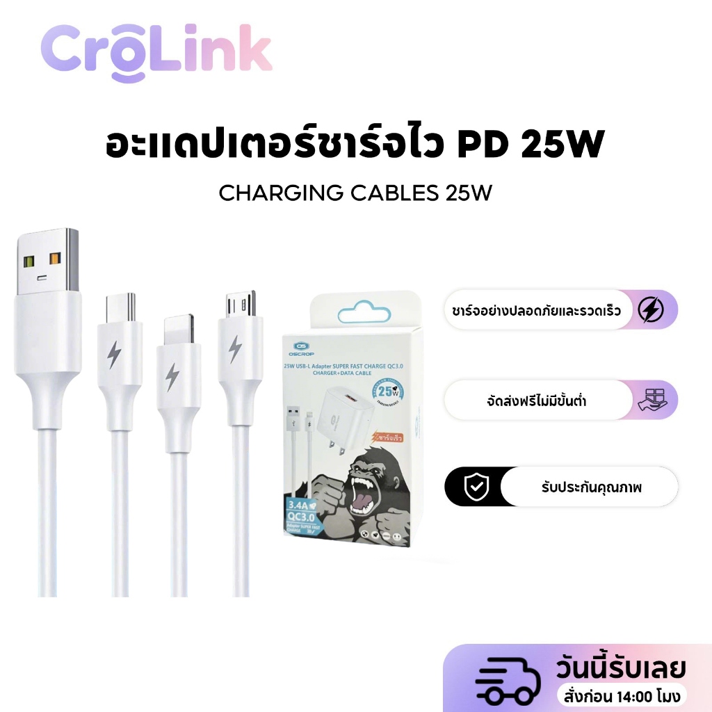 ที่ชาร์จแบบกล่อง 25W ใช้งานได้กับมือถือทุกรุ่นในท้องตลาด