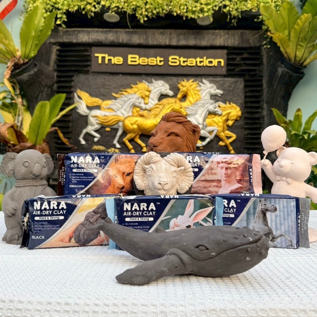 TheBestStation นารา ดินปั้นผสมเยื่อกระดาษ 500กรัม Nara Air Dry Clay 500g.