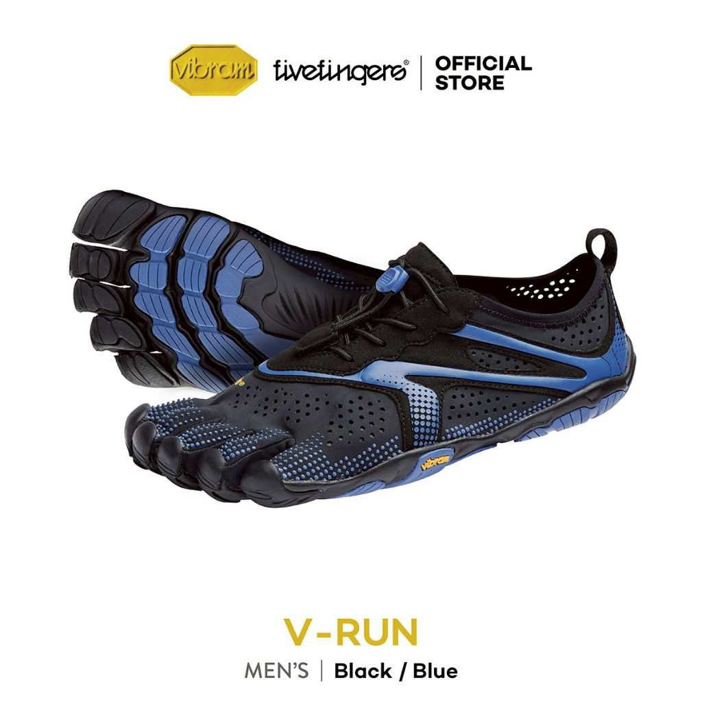 Vibram FiveFingers รุ่น V-Run รองเท้าเทรนนิ่ง ที่เหมาะสำหรับใส่วิ่งถนน เข้าฟิตเนส รุ่นผู้ชาย สี Black/Blue