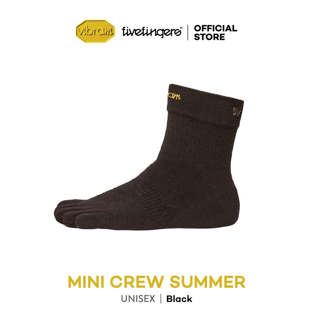 ถุงเท้า Vibram FiveFingers รุ่น Mini Crew Summer สี Black