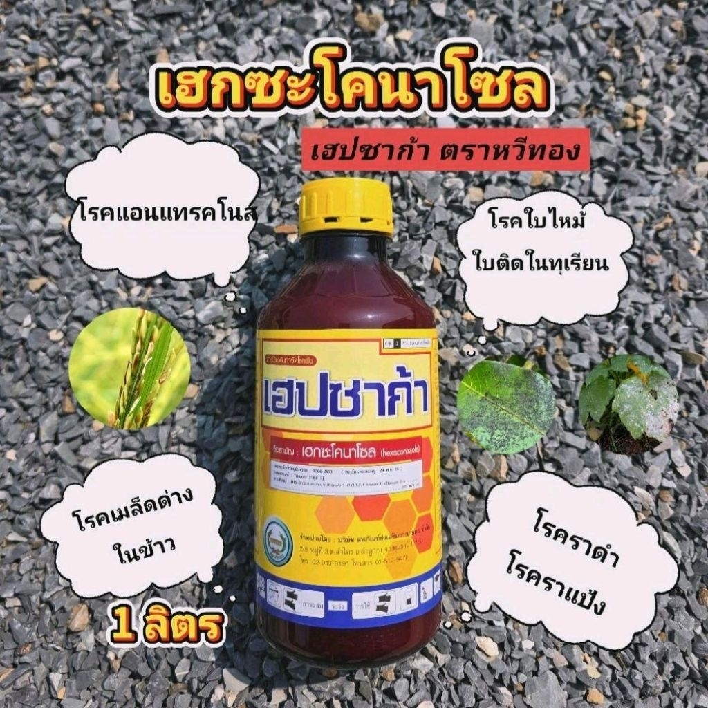เฮปซาก้า 1 ลิตร เฮกซะโคนาโซล หยุดเชื้อราทุกชนิด ตรา หวีทอง