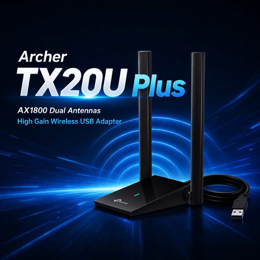 TP-Link Archer TX20U Plus AX1800 Dual Antennas High Gain Wireless USB Adapter