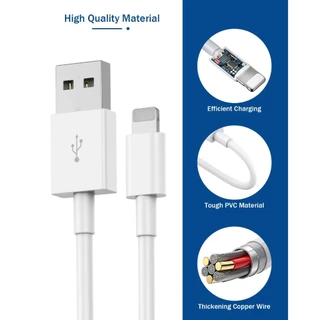 【รับประกัน 1 ปี】หัวชาร์จ 2.4A 5W เป็น USB to Li (สายชาร์จเร็ว+หัวชาร์จ)