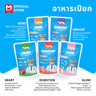 (ยกโหล 12 ซอง) MR.VET อาหารแมวเปียก ขนาด 70 กรัม สำหรับแมวทุกวัย สูตรบำรุงเฉพาะ โปรตีนสูง