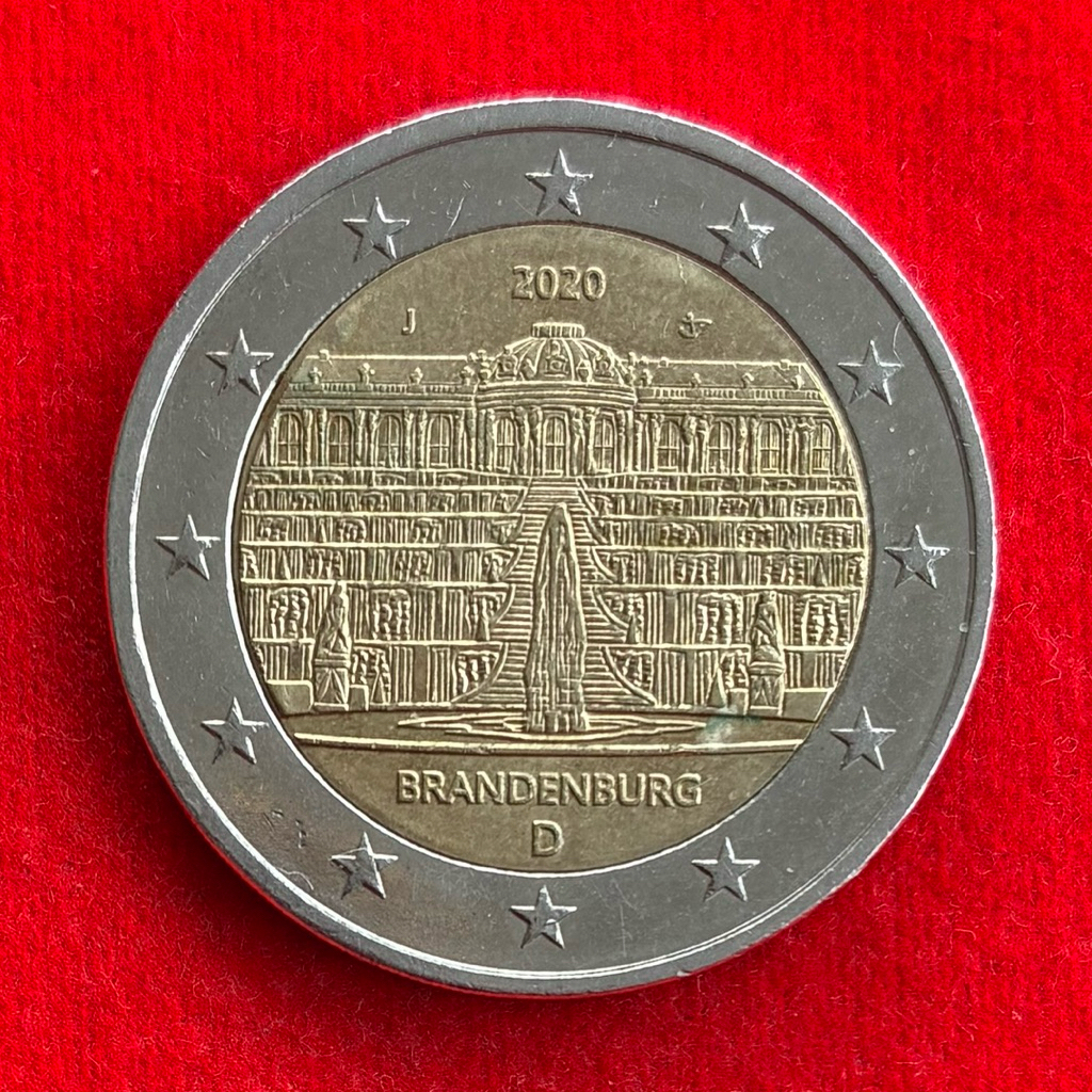 🇩🇪 เหรียญยูโร เยอรมัน Germany 2 euro ปี 2020 Brandenburg เหรียญที่ระลึก