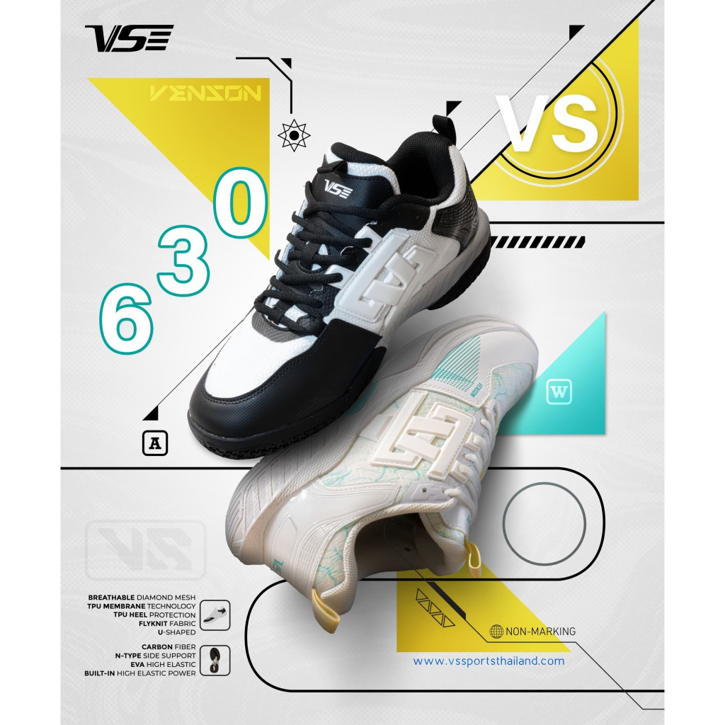 (5-8 มิ.ย. คูปองส่วนลด60%) VS รองเท้ากีฬาแบดมินตัน รุ่น VS630 หน้ากว้าง
