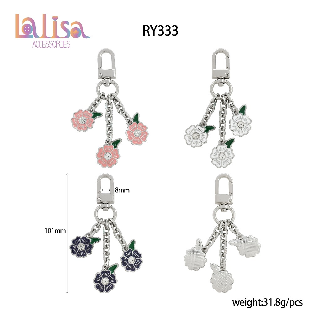 พวงกุญแจดอกไม้แฟชั่น ห้อยกระเป๋าสไตล์เกาหลี Alloy keychain  RY333