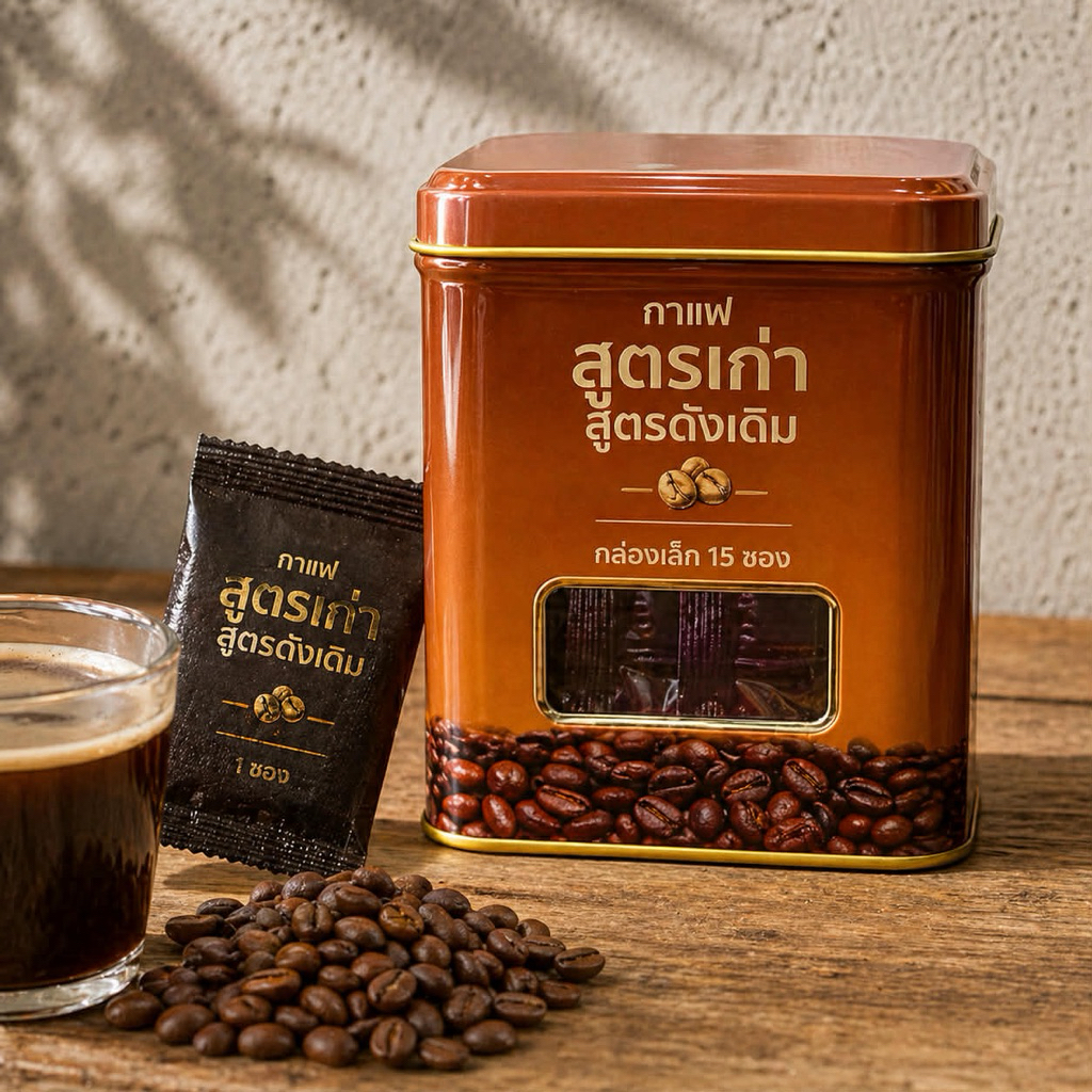 แท้💯✅เข้าใหม่พร้อมส่ง กาแฟกระป๋องเหล็ก/15ซอง