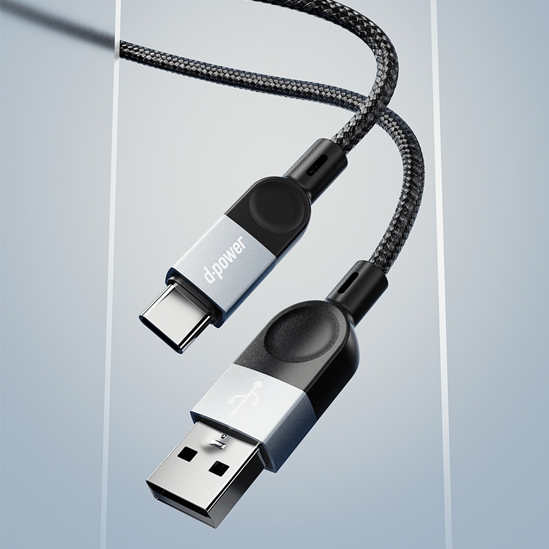 d-power สายชาร์จเร็ว 5A MAX รุ่น CB-N01 สายถักอึดทนทาน หัวอลูมิเนียมอัลลอยด์ ยาว1M (Micro/Type-C/IP)