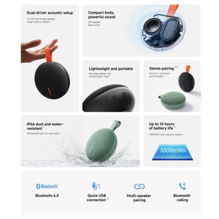 Xiaomi Bluetooth Speaker Essential ลําโพง Bluetooth ระบบเสียงแบบลำโพงคู่ | แบตเตอรี่ใช้งานได้นานสูงสุด 10 ชั่วโมง