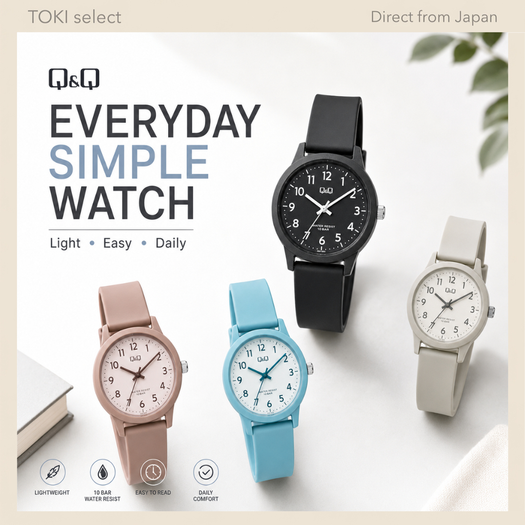 Citizen Q&Q V52A Analog Watch 10BAR Waterproof Easy Read Daily Casual Men Women Unisex