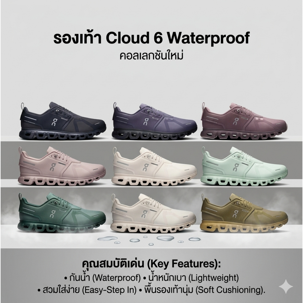 [รองเท้า] On Cloud 6 Waterproof
