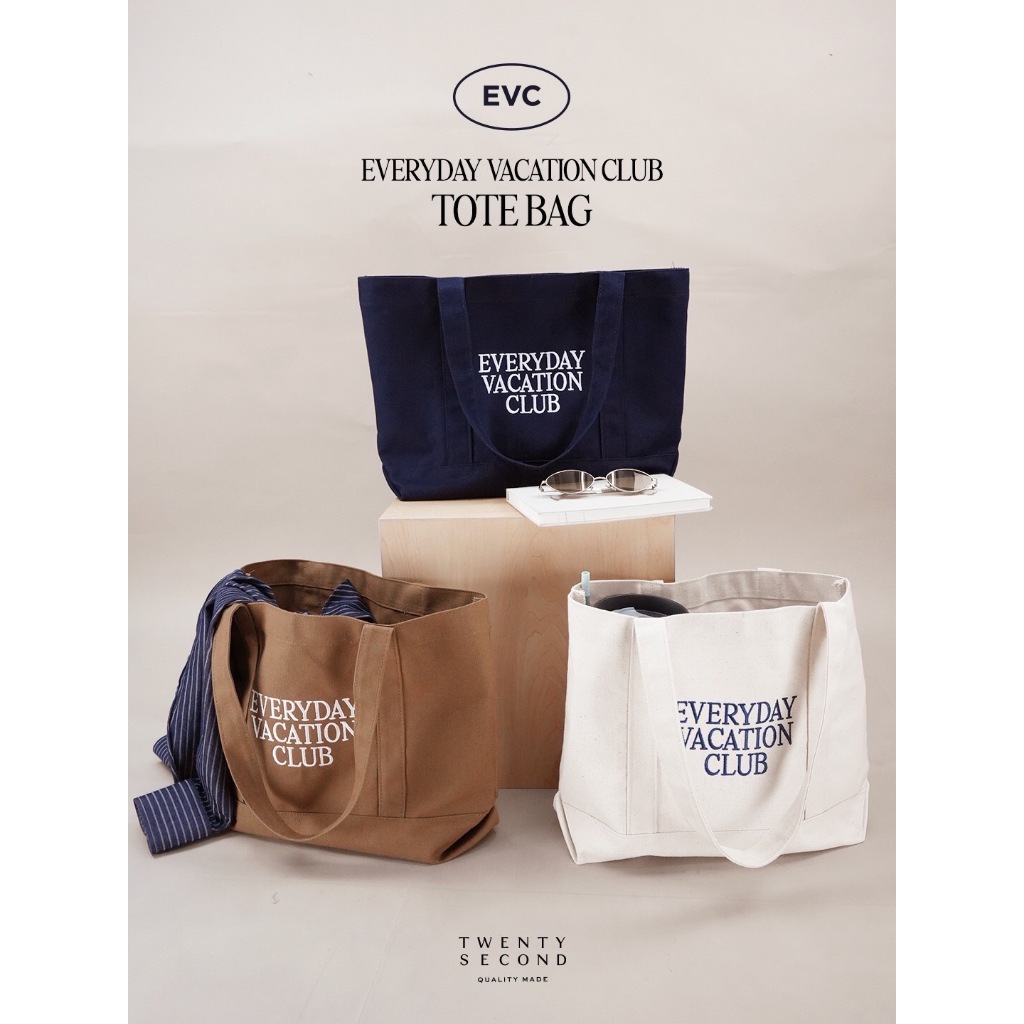 TWENTYSECOND กระเป๋าผ้าแคนวาส Everyday Vacation Club Tote Bag