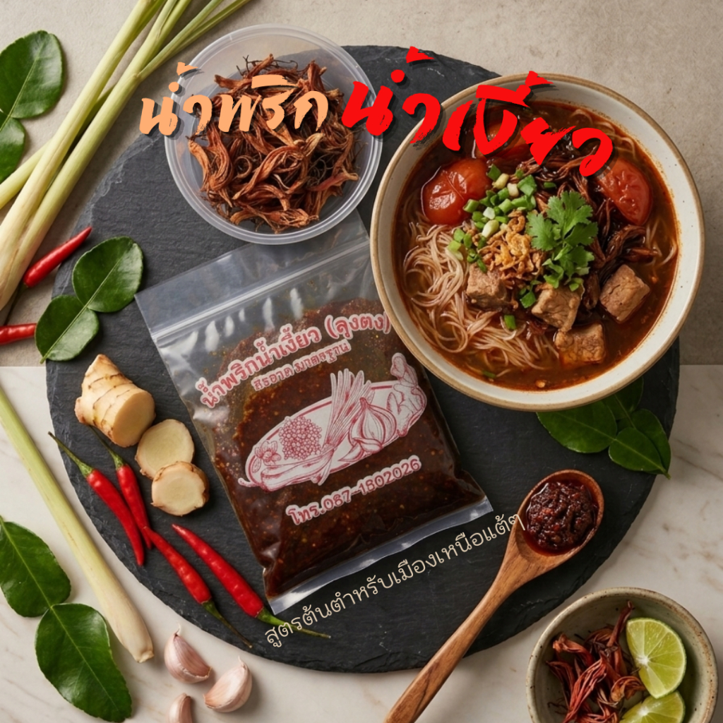 พริกน้ำเงี้ยว สูตรเมืองเหนือแต้ๆ แถมดอกงิ้ว