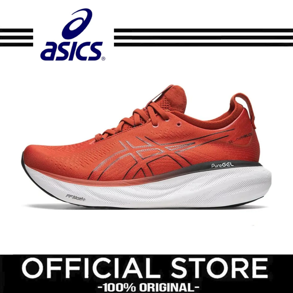 Asics GEL-Nimbus 25 กีฬาสบายผ้าทนต่อการสึกหรอระบายอากาศต่ำด้านบนรองเท้าวิ่งสำหรับผู้ชาย
