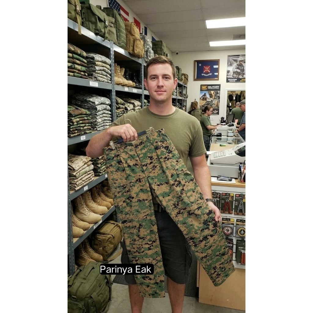 กางเกงทหาร usmc แพ้กองทัพเอว 40 นิ้วมาพร้อมป้ายชื่อสวยๆ