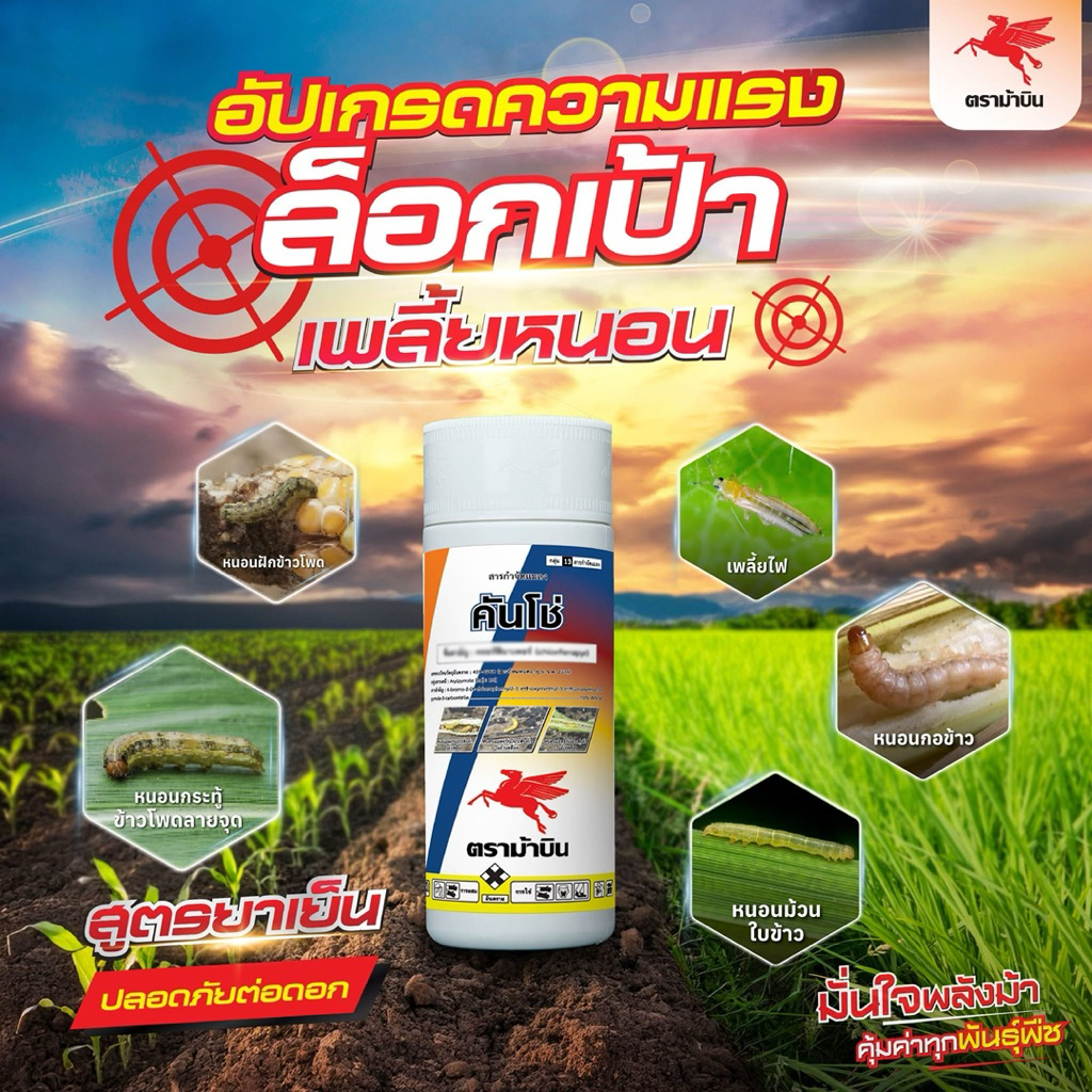 ม้าบิน คันโช่ (คลอร์ฟีนาเพอร์) ยาหนอน ยาแมลง | 1 ลิตร