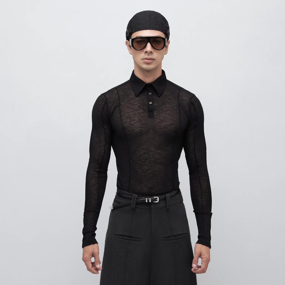 IAMSAIGON - Contour Long Sleeve Polo FW25 - ทรงพอดีตัว / ทรงเข้ารูป เสื้อยืด - ใส่ได้ทุกวัน - ใส่ได้ทั้งชายหญิง
