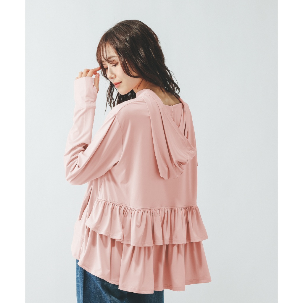 GLOBAL WORK เสื้อฮู้ดดี้ ป้องกันรังสียูวีและแดด ทรงระบาย UV Frill Hoodie