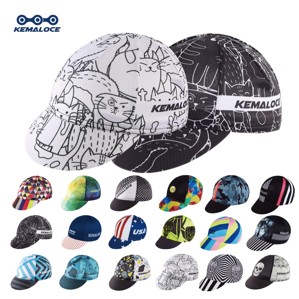 KEMALOCE หมวกปั่นจักรยานผู้ชาย  หมวกจักรยานระบายอากาศสีขาวและสีดำ ฤดูร้อนกีฬาโพลีเอสเตอร์จักรยานหมวก