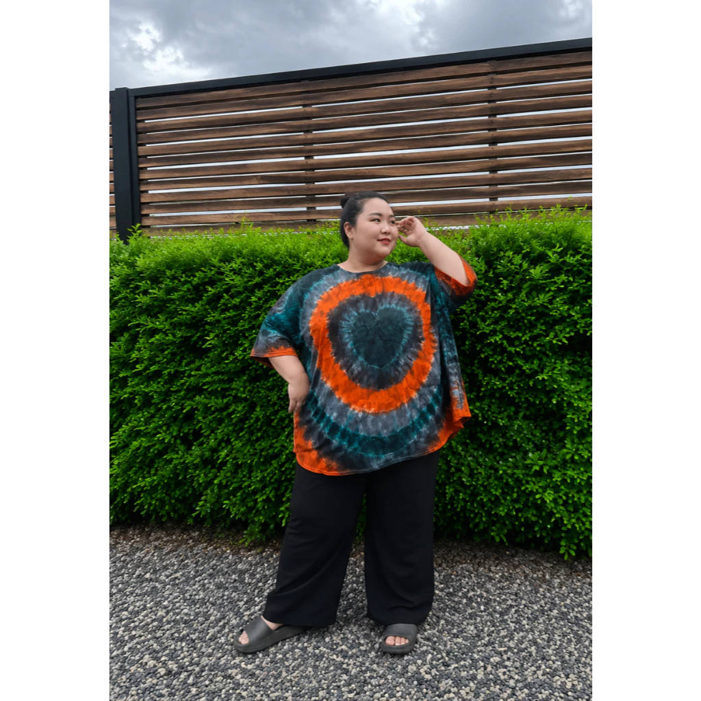 เสื้อคนอ้วน ผ้าสปัน มัดย้อมสีเย็น อก 64นิ้ว thumbnail 10
