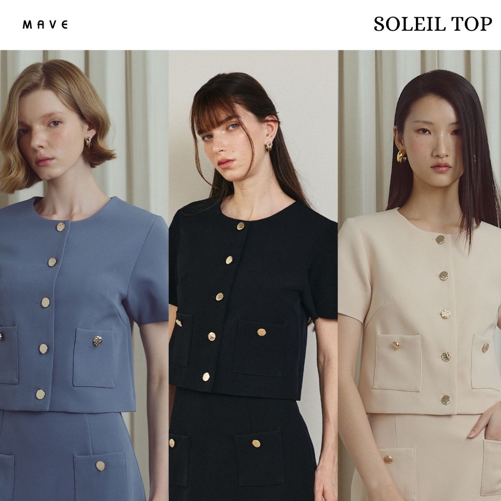 MAVE เสื้อ รุ่น Soleil top สี LAKE BLUE,BEIGE,BLACK