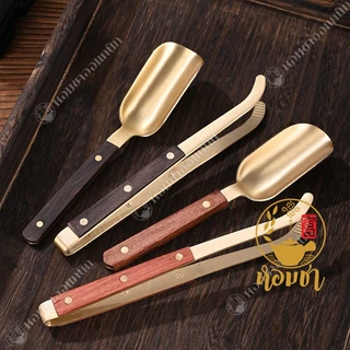 ที่คีบทองเหลือง ที่คีบชา ที่คีบถ้วยชา สวย หรู ดูดี มีสไตล์ Copper Tea Clip Ebony Handle Household Tea Leaf
